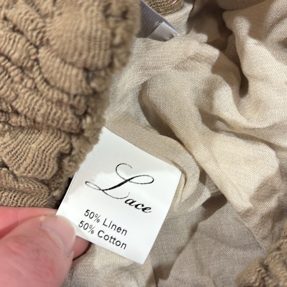 Lace the Label Greek Taupe Gauze Halter Feather Wide Leg Pant Top Set - Picture 10 of 11